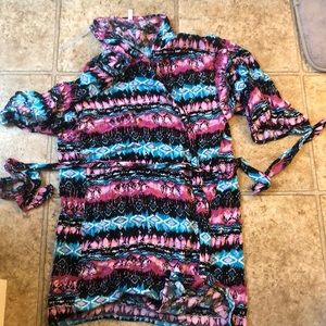 Pink blush printed maternity and delivery robe